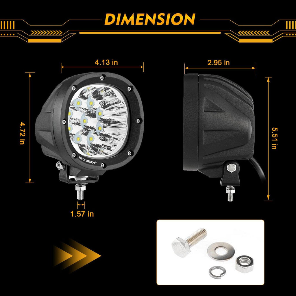 P4 Series | 4 Inch 90W Round LED Driving Lights Spot White Pod Lights