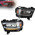 LED Headlight Assembly Reflection Bowl Chrome For 2019-2023 Dodge Ram 1500 5th Gen(DT)