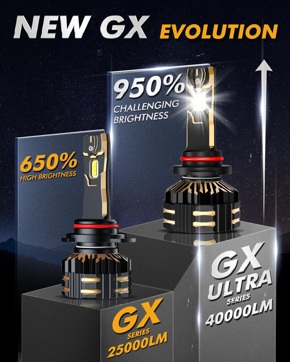 🆕9005+9006 LED Headlight Bulbs 240W 40000LM GX-ULTRA Series 6500K Cool White | 4 Bulbs