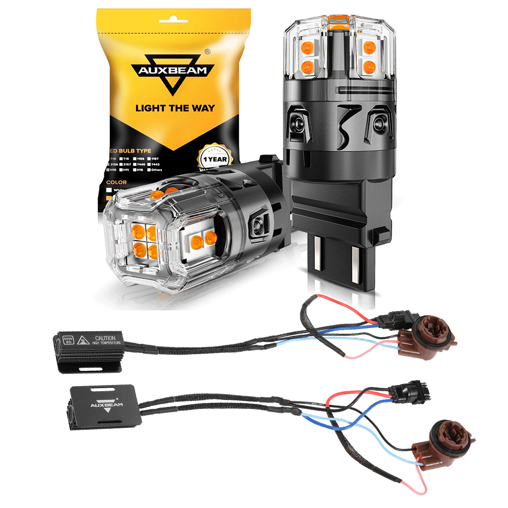 🆕T25 3157 3156 LED Turn Signal Light Rear/Front, Side Marker Light Bulbs 13W 500% High Brightness CAN-Bus Error Free 3000K Amber B52 Series | 2 Bulbs