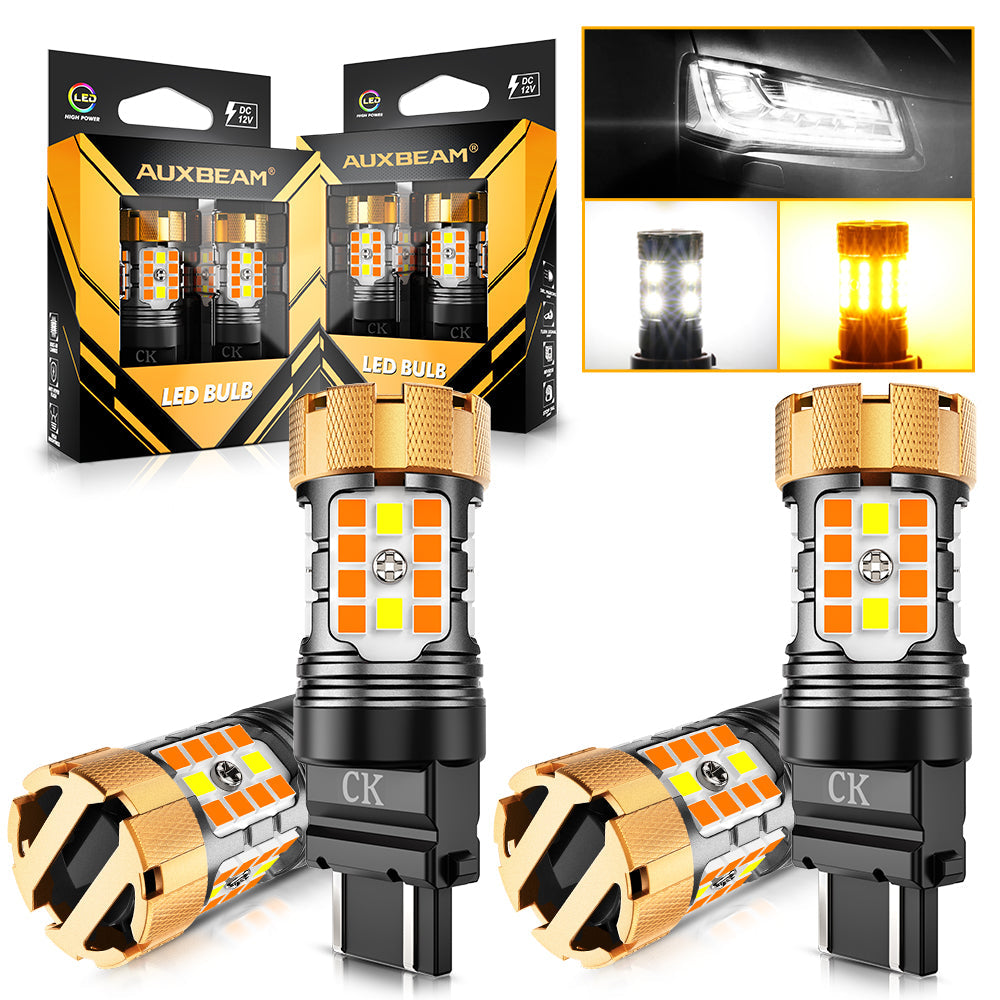 🆕 3157 US-CK LED Front Turn Signal & DRL Light Bulbs 50W 4000LM CAN-Bus Error Free Dual Color Switchback White & Amber B21-PRO Series | 2 Bulbs