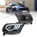 DOP APPROVED LED Headlight Assembly Dual Beam Projector Black For 2010-2014 Ford Mustang 5th Gen Facelifted