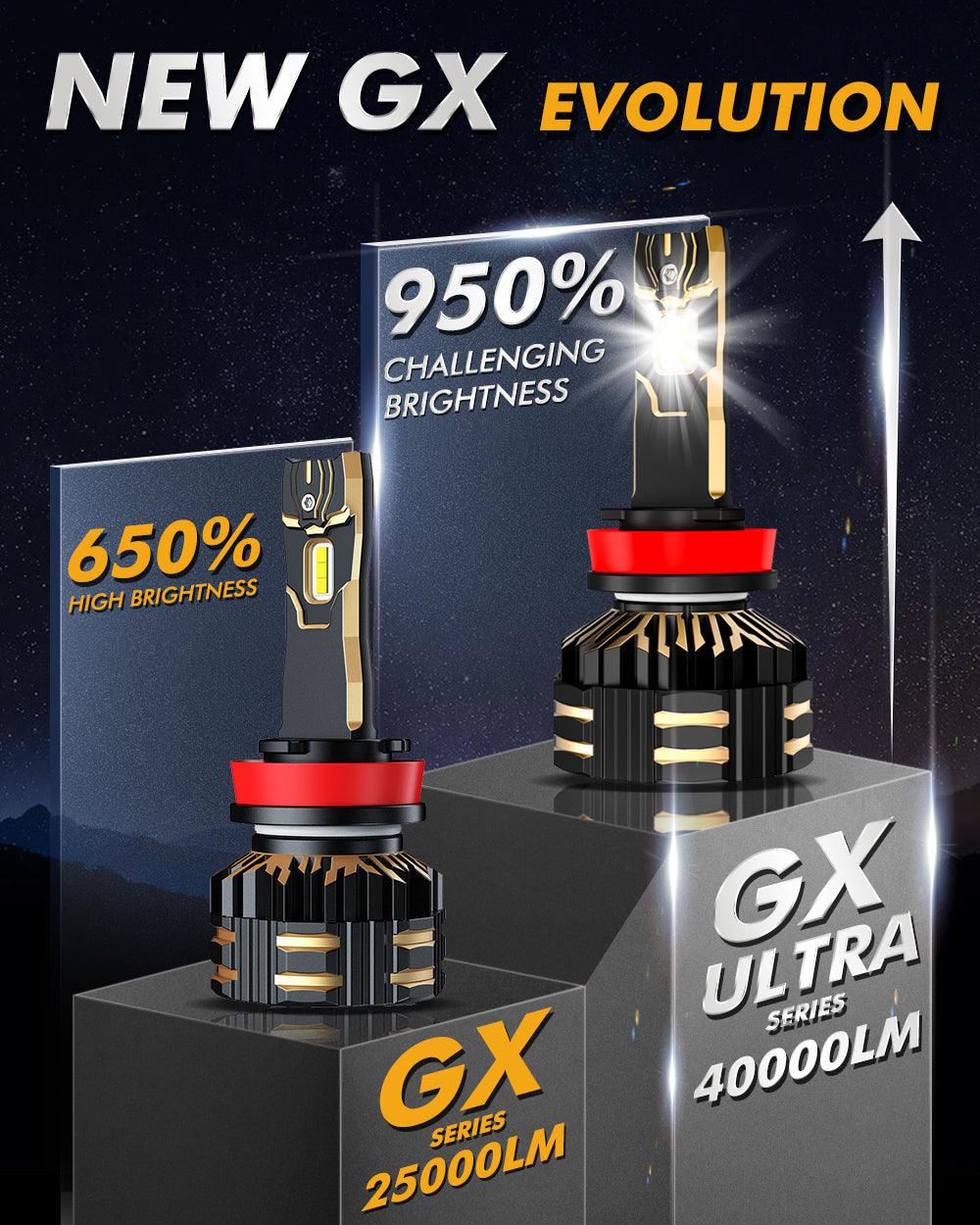 🆕H11+H11 LED Headlight Bulbs 240W 40000LM GX-ULTRA Series 6500K Cool White | 4 Bulbs