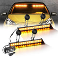 17" Dual Windshield Dash Strobe Light Bars 20 Flashing Patterns with Suction Cup Mount for Vehicles Trucks SUV ATV Car