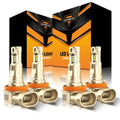 H11+H11 LED Headlight Bulbs 60W 16000LM Q20-SE Series 1:1 OEM Factory Size 6500K Cool White | 4 Bulbs