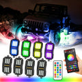 NEW Vibrant Series | 8PCS RGB LED Rock Lights Kit Multicolor Neon Underglow Lights with Bluetooth APP & Remote Control