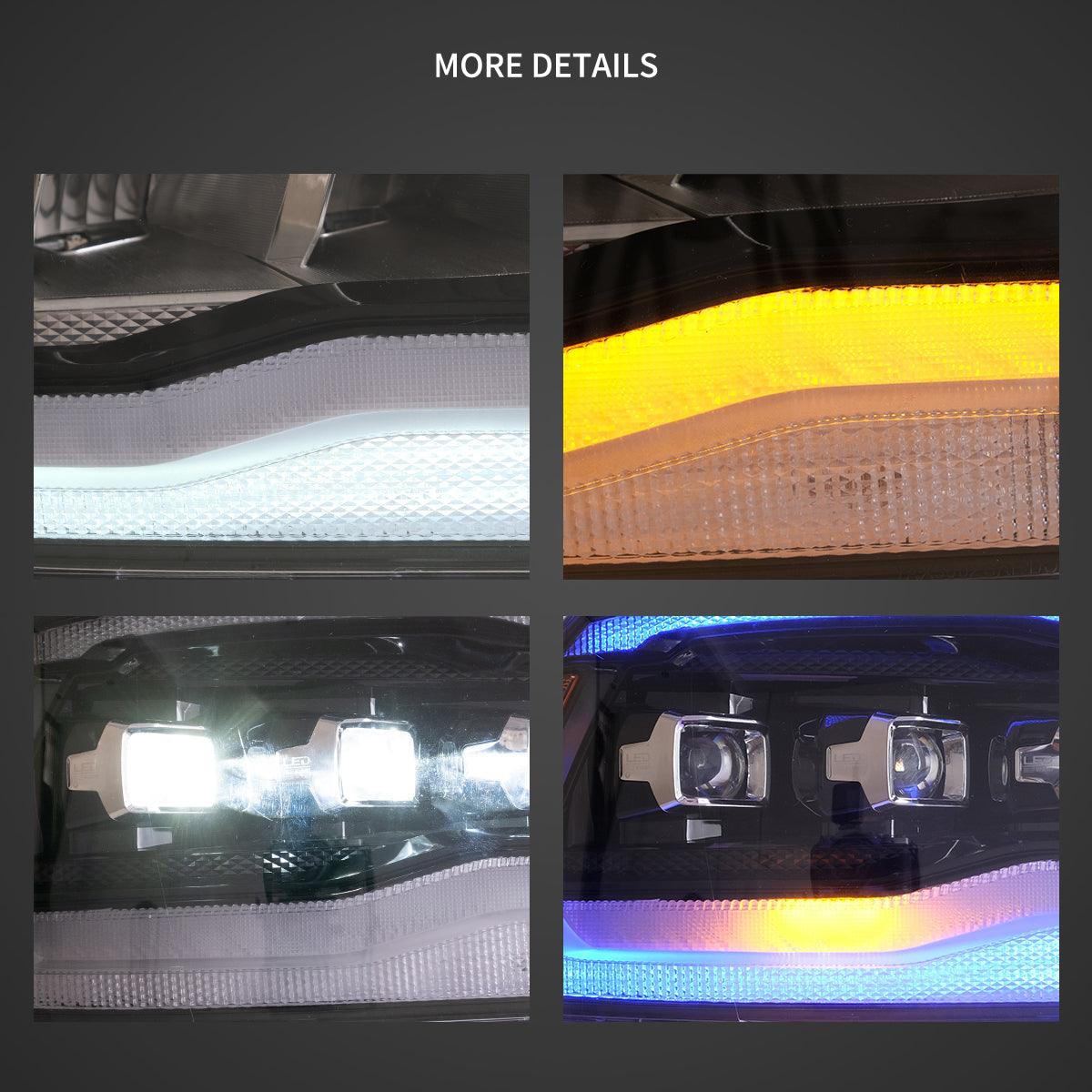 LED Headlight Assembly Matrix Projector Black For 2009-2018 Dodge Ram 4th Gen 1500 2500 3500