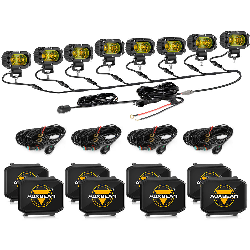 R4 Series | 4 Inch 60W LED Pods Light Flood Beam Amber Light