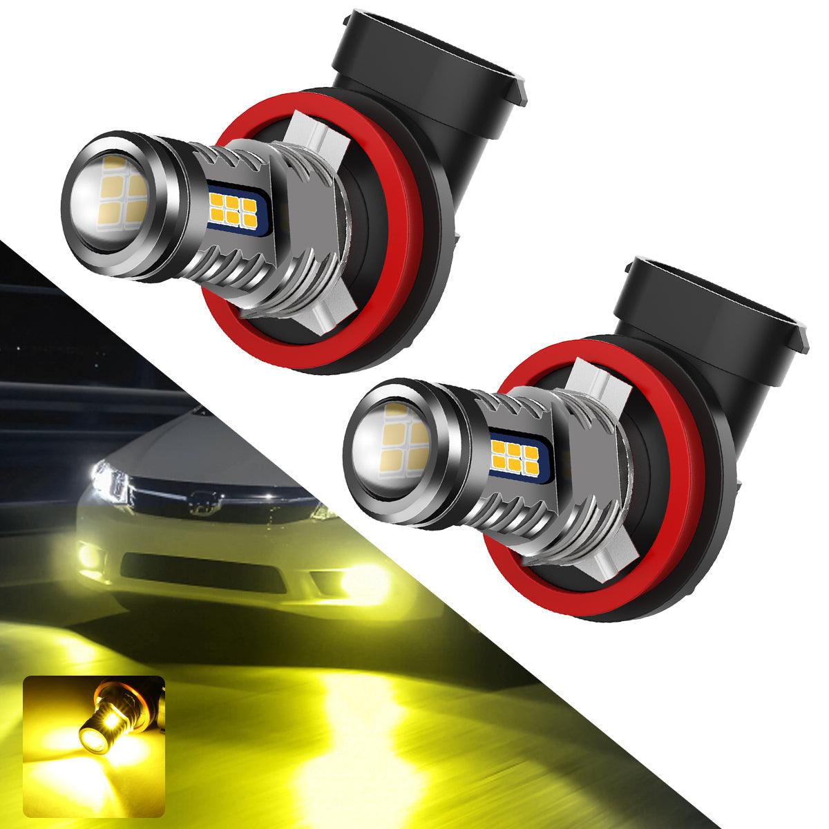 🔥(2pcs/set) Y2 Series 3-Sides Cool White/Yellow LED Fog Light/DRL