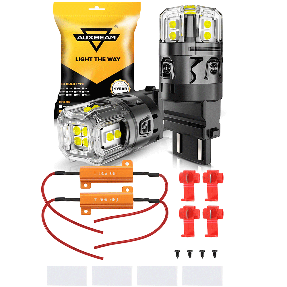 🆕T25 3157 3156 LED Backup Reverse/Turn Signal/Brake Tail Light Bulbs 13W 500% High Brightness CAN-Bus Error Free 6500K White B52 Series | 2 Bulbs