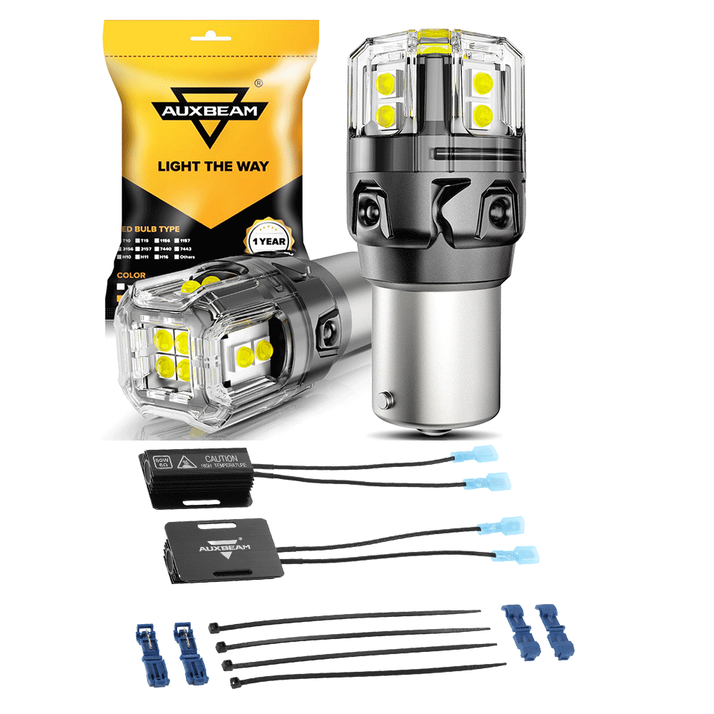 🆕1156 P21W BA15S LED Backup Reverse/Turn Signal/Brake Tail Light Bulbs 500% High Brightness CAN-Bus Error Free 6500K White B52 Series | 2 Bulbs