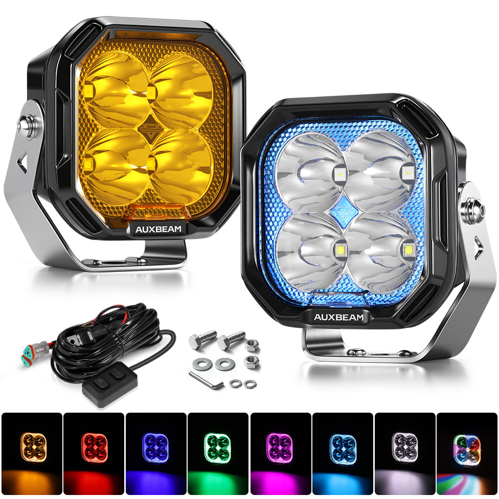 Color Play Series 3 Inch 116W RGB LED Pod Lights Off Road Lights With 8 Backlight Options