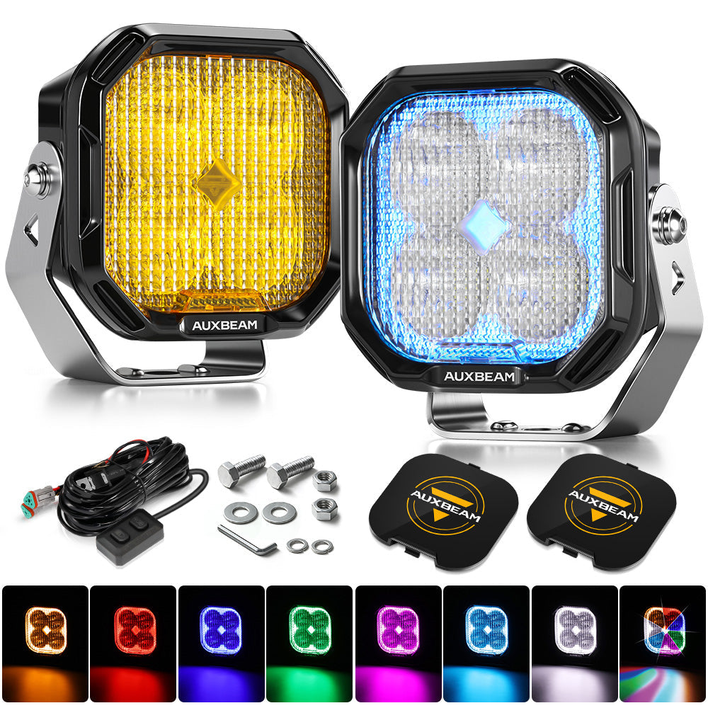 Color Play Series 3 Inch 116W RGB LED Pod Lights Off Road Lights With 8 Backlight Options