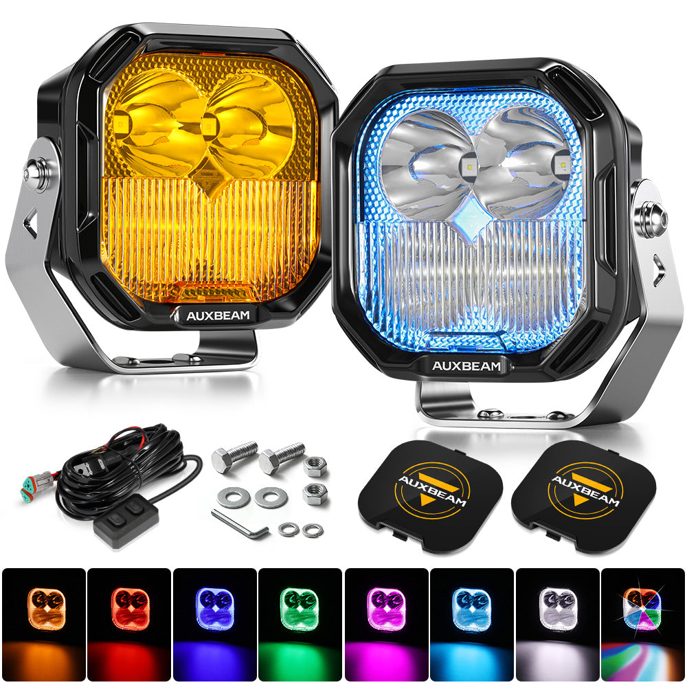 Color Play Series 3 Inch 116W RGB LED Pod Lights Off Road Lights With 8 Backlight Options