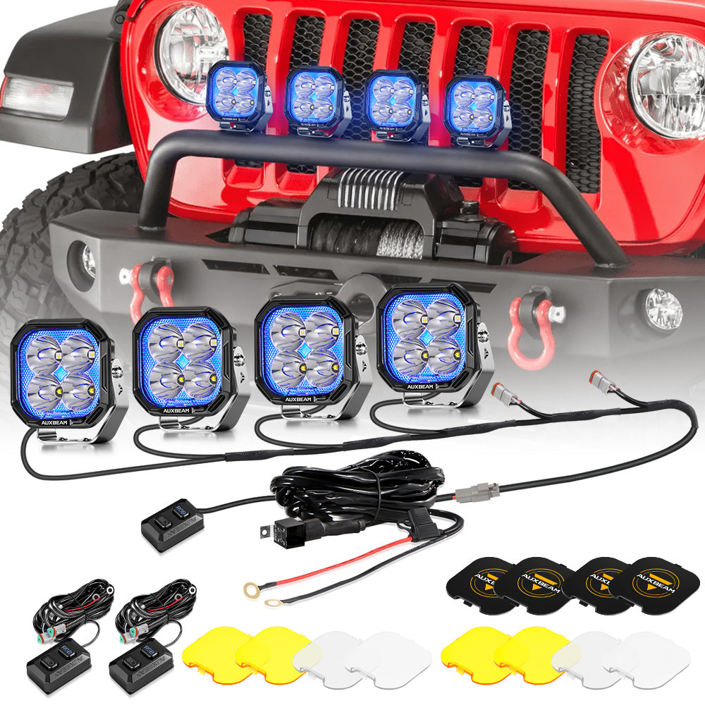 Color Play Series 3 Inch 116W RGB LED Pod Lights Off Road Lights With 8 Backlight Options