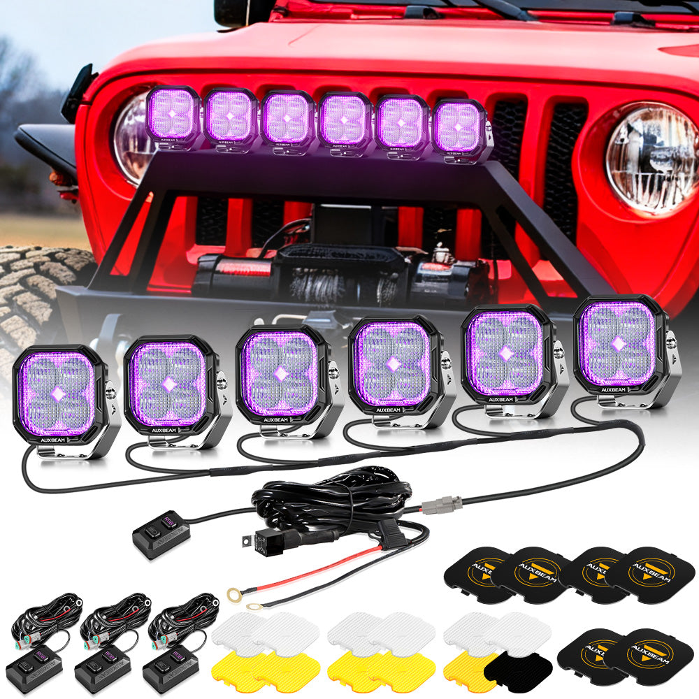 Color Play Series 3 Inch 116W RGB LED Pod Lights Off Road Lights With 8 Backlight Options