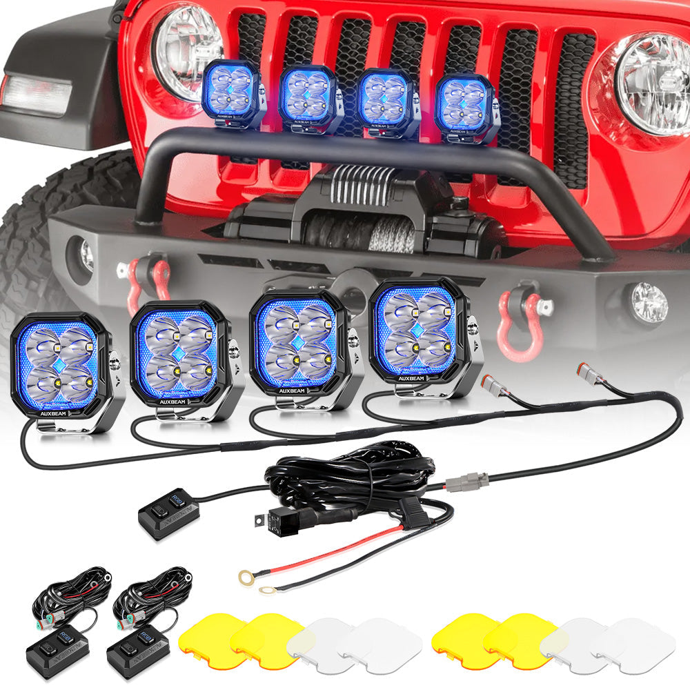 Color Play Series 3 Inch 116W RGB LED Pod Lights Off Road Lights With 8 Backlight Options