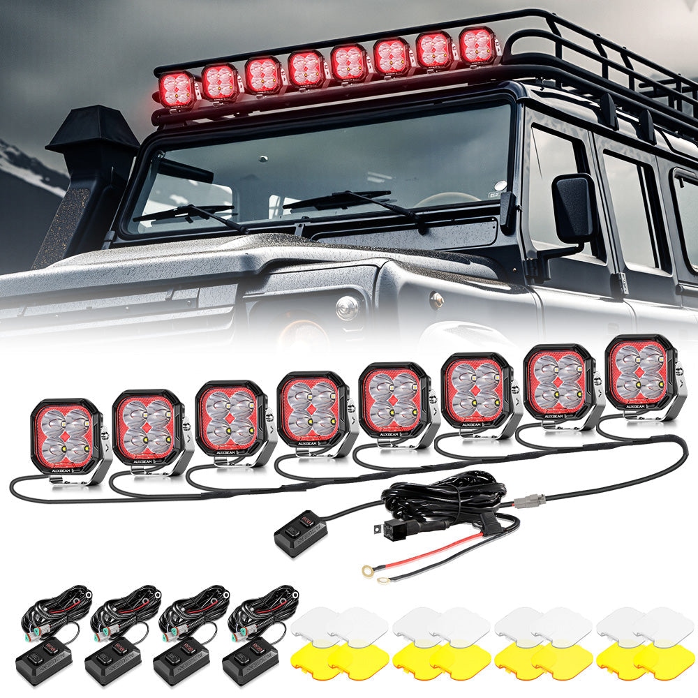 Color Play Series 3 Inch 116W RGB LED Pod Lights Spot Off Road Lights With 8 Backlight Options