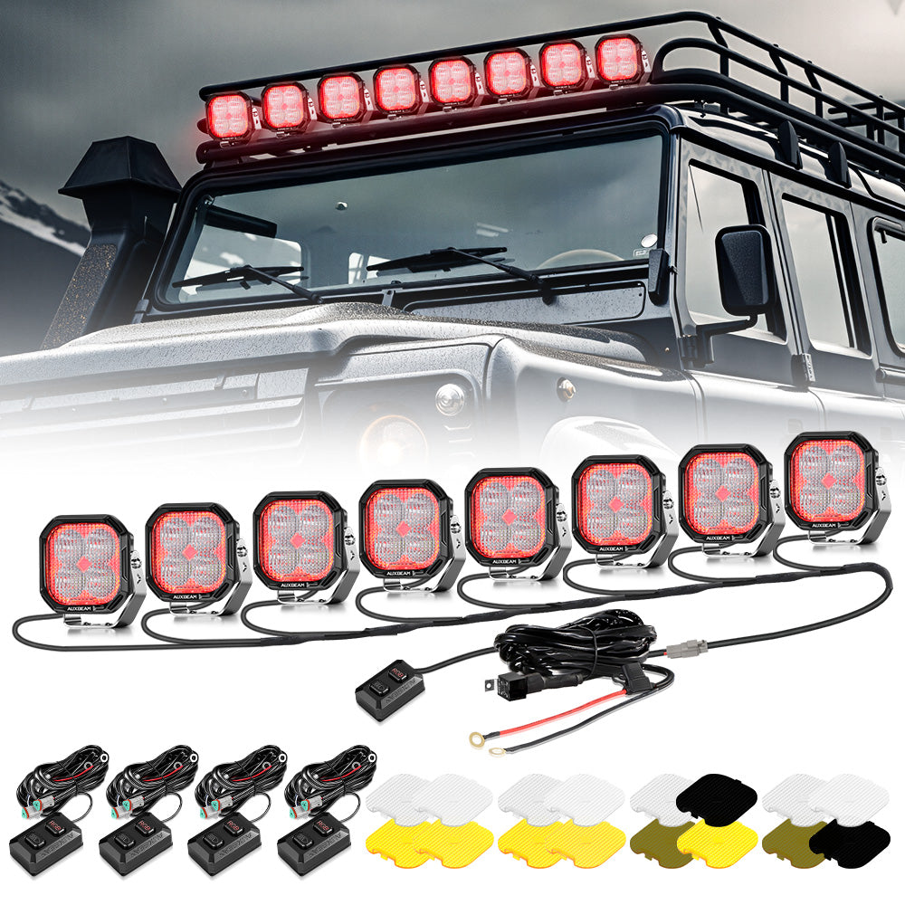 Color Play Series 3 Inch 116W RGB LED Pod Lights Flood Off Road Lights With 8 Backlight Options