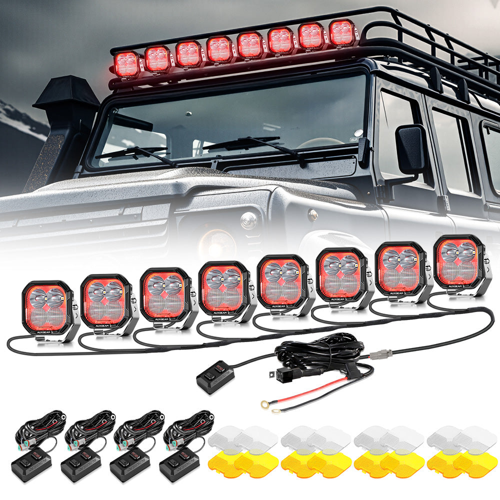 Color Play Series 3 Inch 116W RGB LED Pod Lights Combo Off Road Lights With 8 Backlight Options
