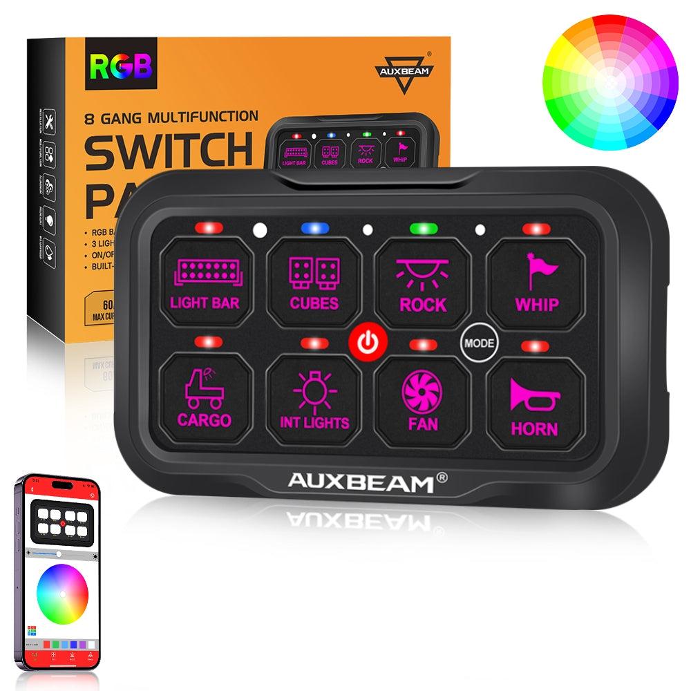 AR Series 8 Gang (AR-800) RGB Switch Panel with APP, Toggle/ Momentary/ Pulsed Mode Supported(One-Sided Outlet)
