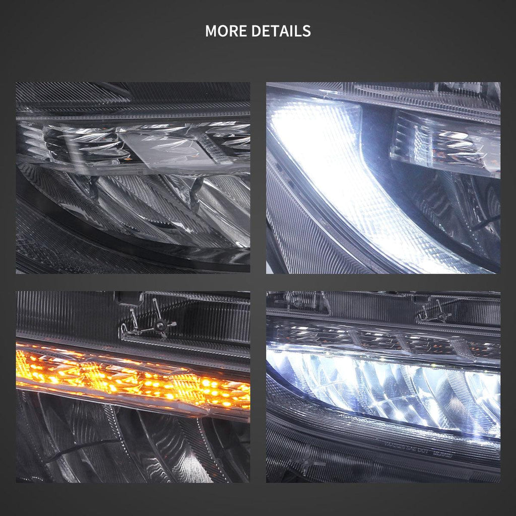 LED Headlight Assembly Reflection Bowl Chrome For 2016-2021 Honda Civic 10th Gen (FC/FK)