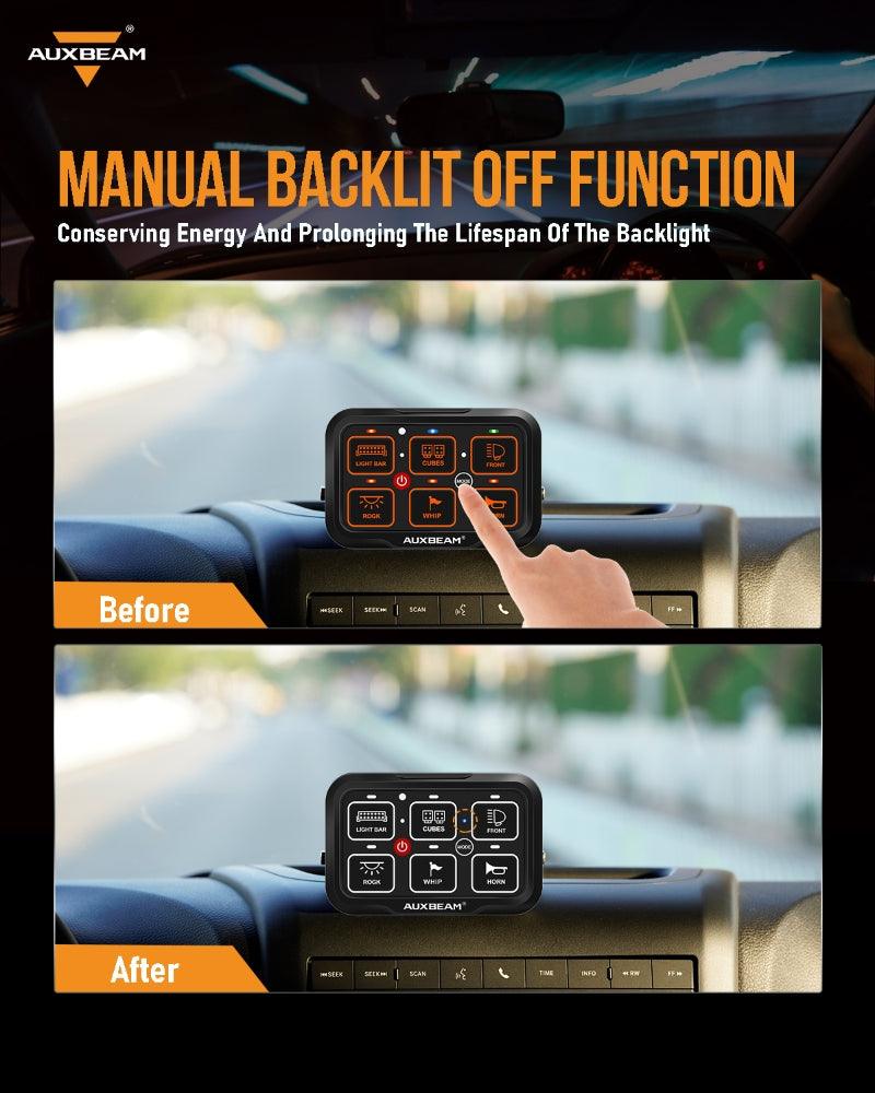 AR Series 6 Gang (AR-600) RGB Switch Panel with APP, Toggle/ Momentary/ Pulsed Mode Supported (One-Side Output))