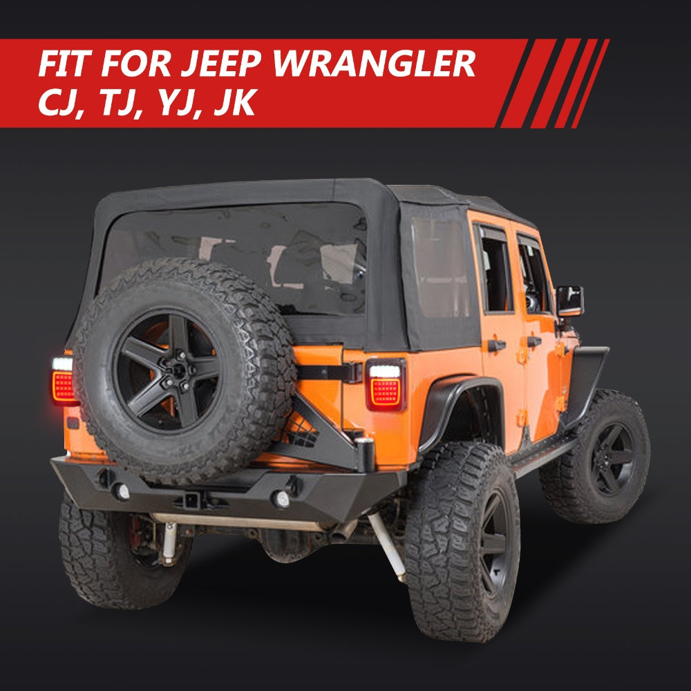 (2pcs/set) Universal Tail Lights 83LEDs for Jeep Wrangler YJ TJ CJ Truck Trailer Boat (Smoked)