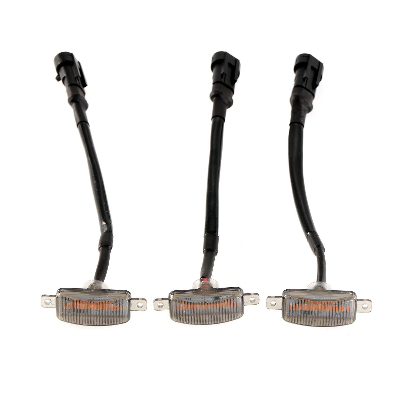 (3pcs/set)  LED Front Grille Lights Raptor Style Amber Light Fit for Ford F150 F250 F350 (Amber shell/ Smoked shell）