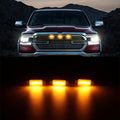 (3pcs/set)  LED Front Grille Lights Raptor Style Amber Light Fit for Dodge Ram 1500 2500 3500 (Amber shell/ Smoked shell）