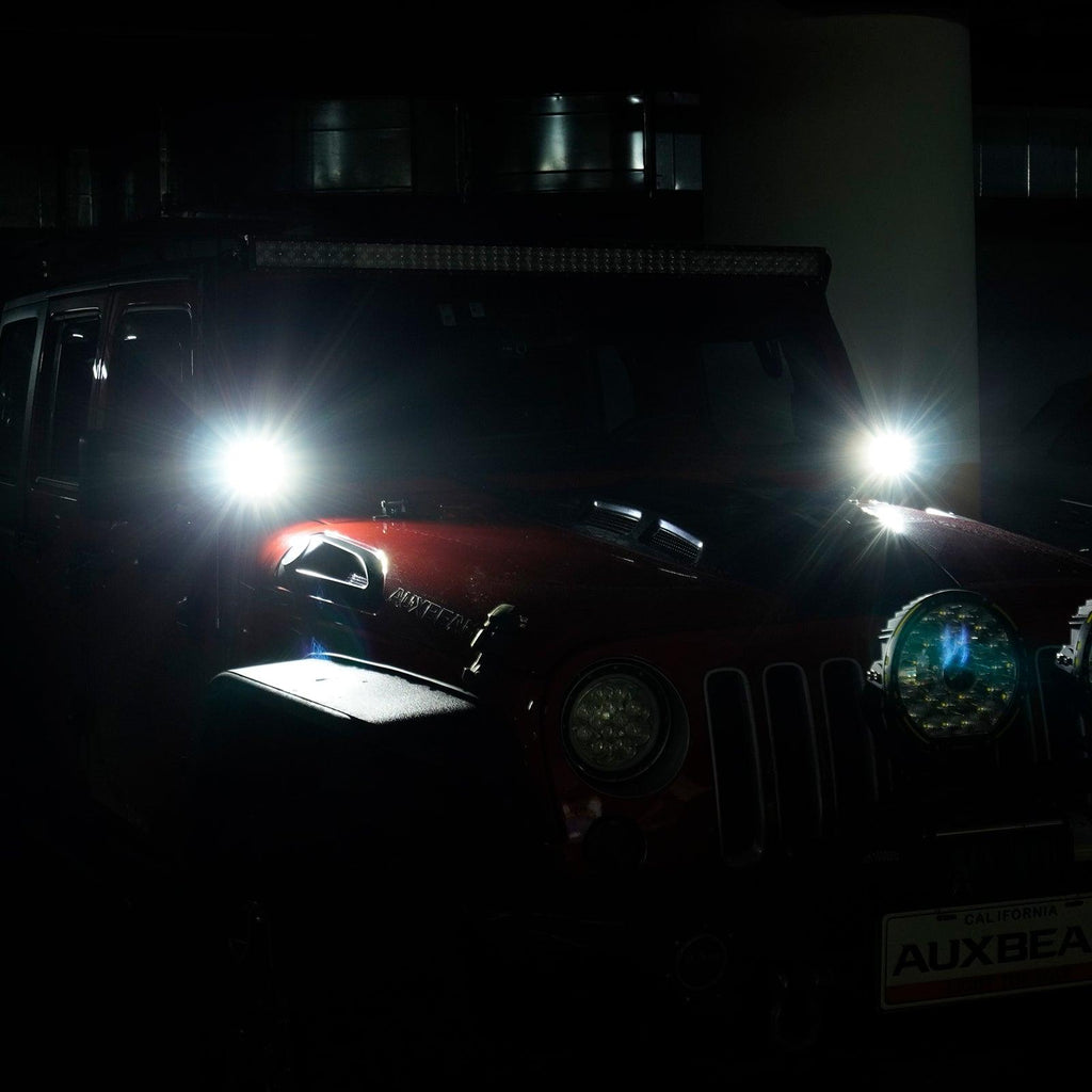 52" 5D-PRO LED Light Bar & 3"LED PODS & 2 IN 1 Design Windshield Mounting Brackets For Jeep Wrangler JK 2007~2017