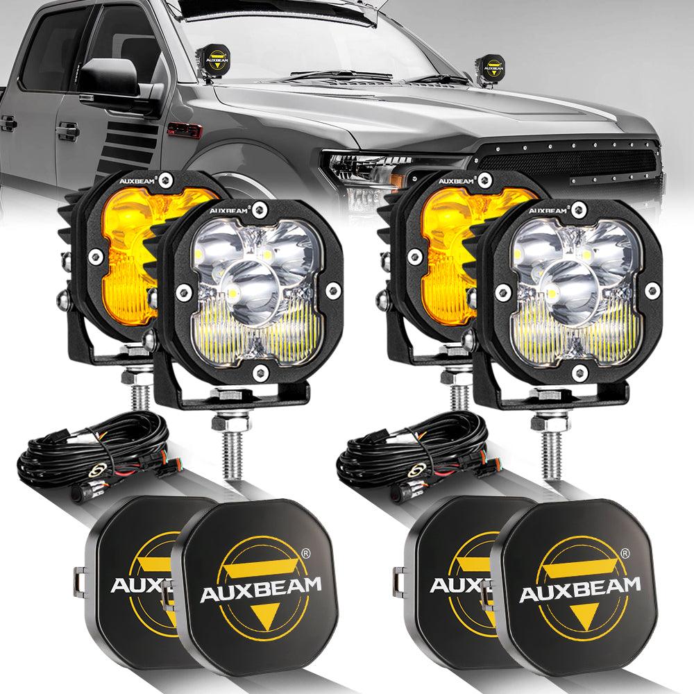 3 Inch 80W 9600LM LED Pods Lights White&Amber for FORD