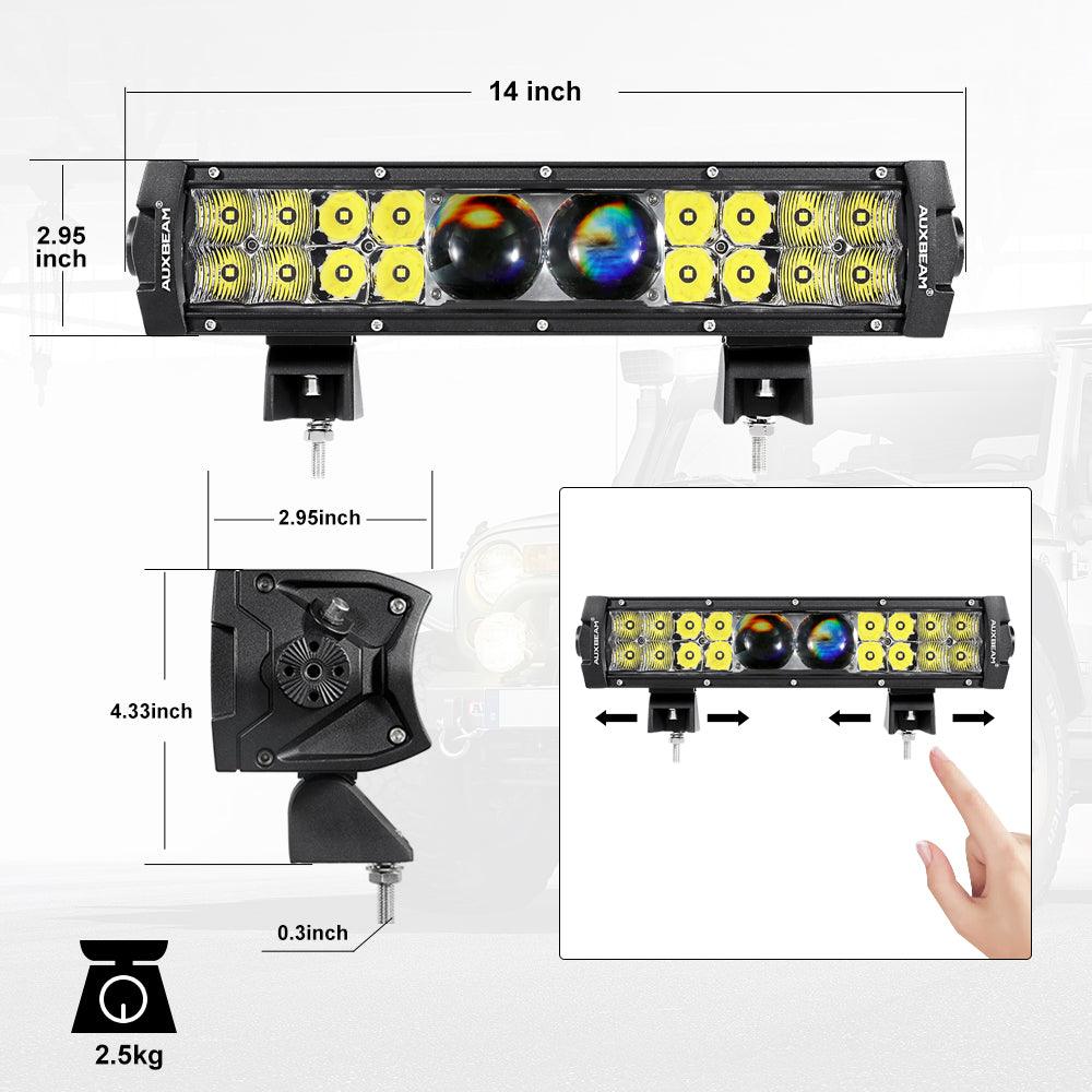 NEW 5D-PRO Series Spot Led Light Bars with DT Wiring Harness Kit For JEEP