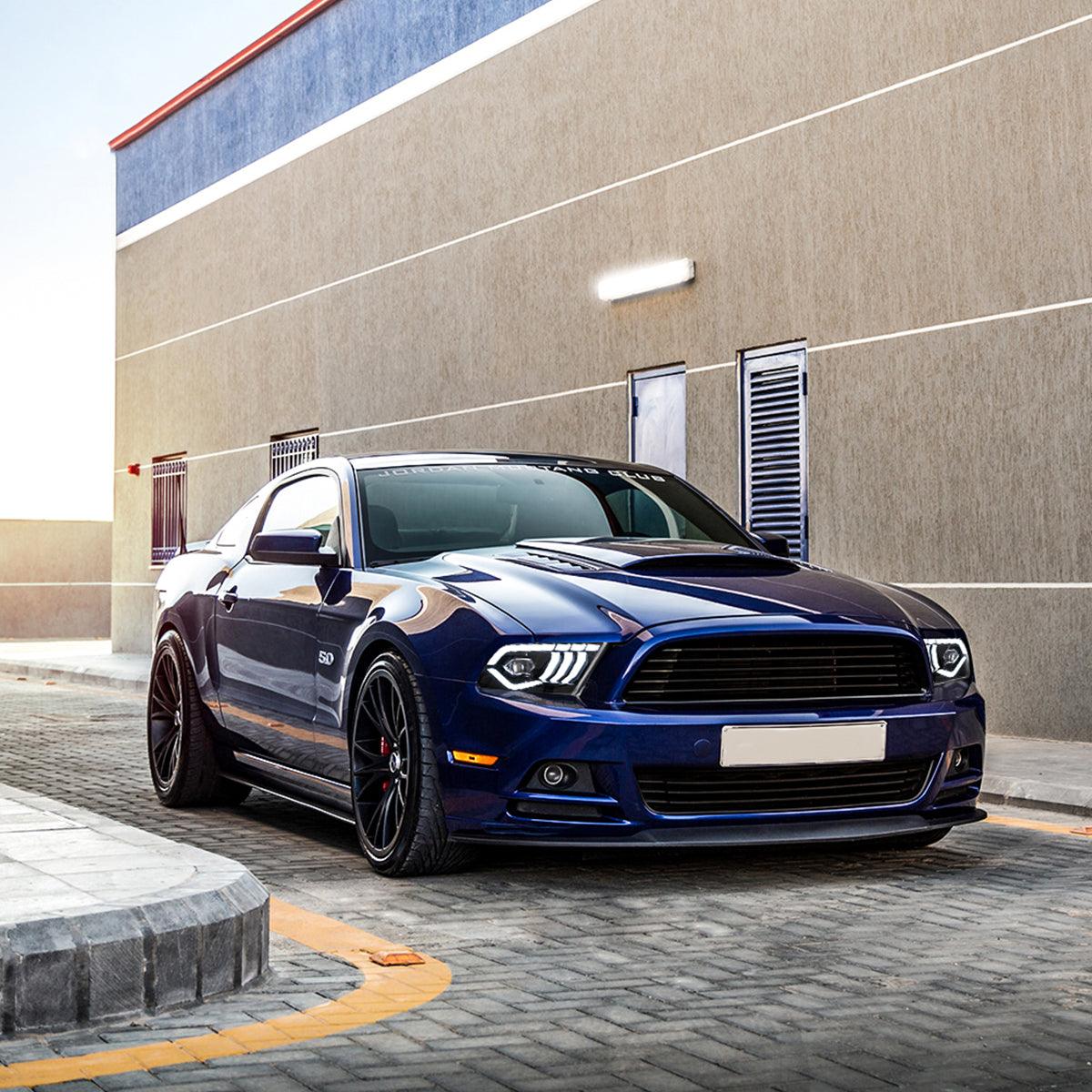 DOP APPROVED LED Headlight Assembly Dual Beam Projector Black For 2010-2014 Ford Mustang 5th Gen Facelifted