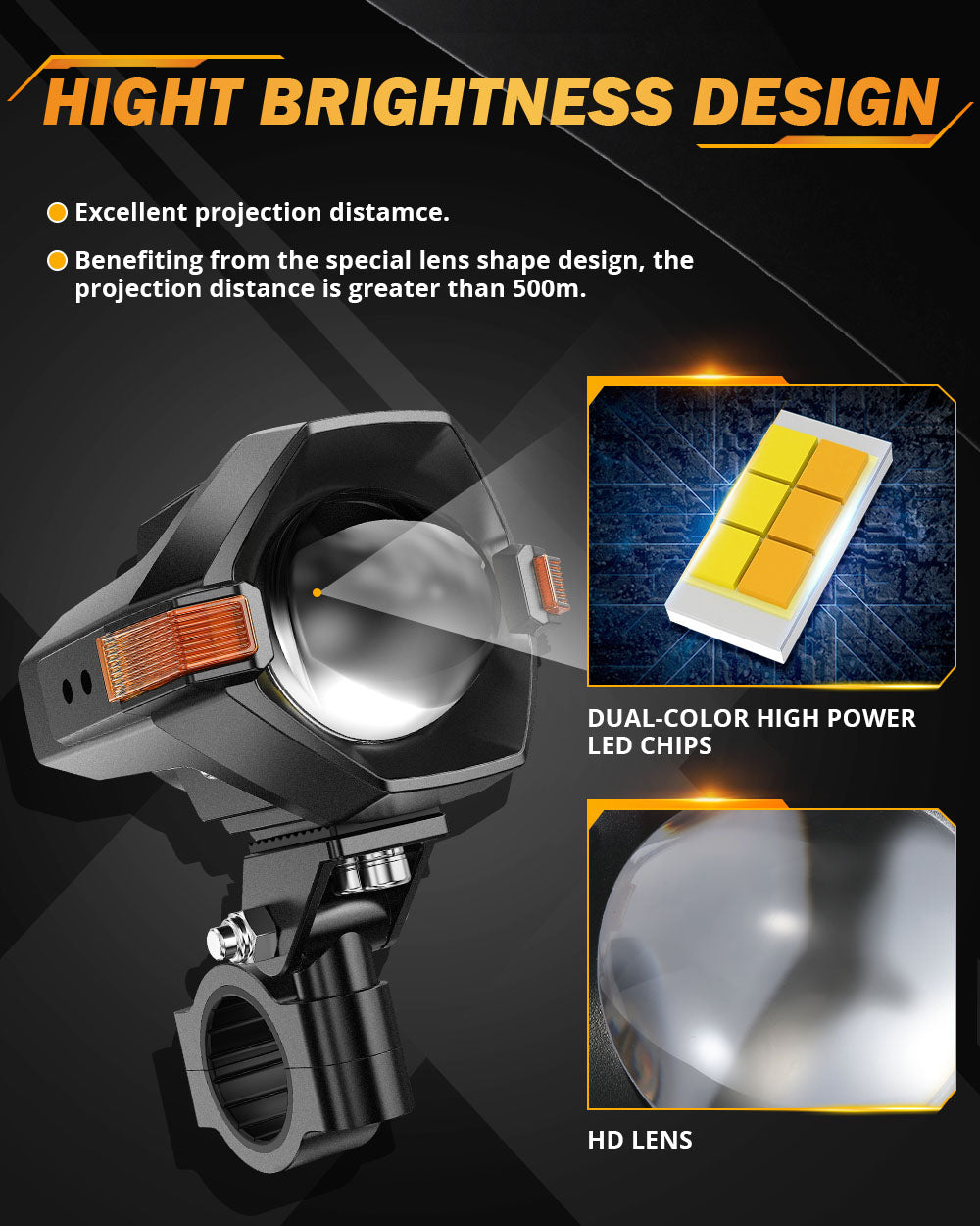 2021 Yamaha Tracer 9 GT Motorcycle LED Spotlight Light 3+5 Light Modes MT8 Series