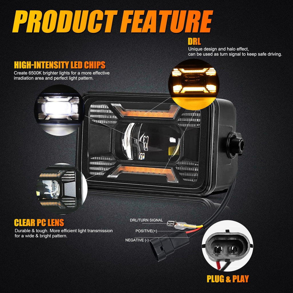 (2pcs/set) 60W LED Fog Lights with DRL/ Turn Signal for Ford F150 2015 2016 2017 2018 2019 2020