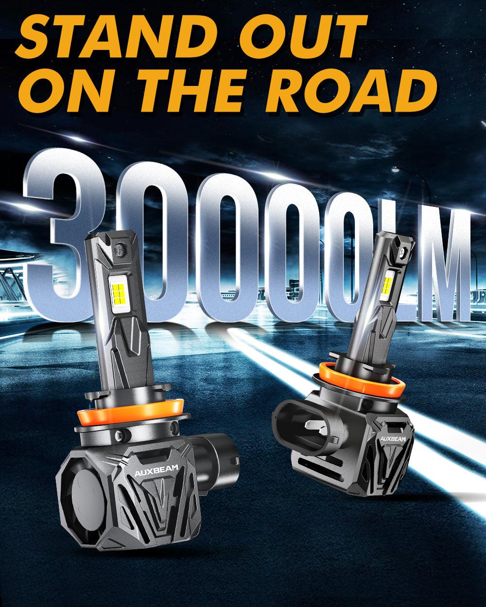 🆕H11+H11 LED Headlight Bulbs Q40 Series Ultra-High Brightness 120W 30000LM 6500K Cool White | 4 Bulbs