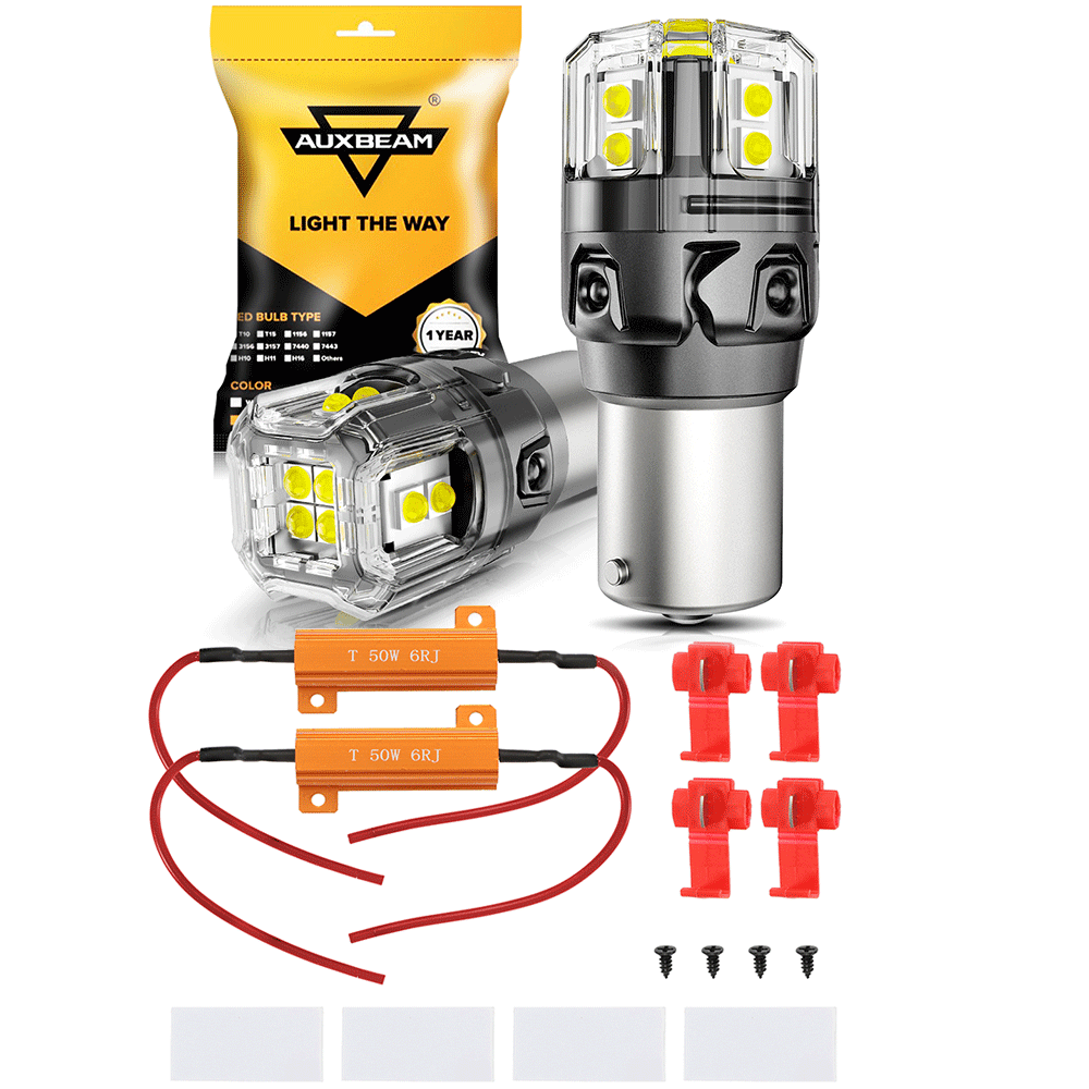 🆕1156 P21W BA15S LED Backup Reverse/Turn Signal/Brake Tail Light Bulbs 500% High Brightness CAN-Bus Error Free 6500K White B52 Series | 2 Bulbs