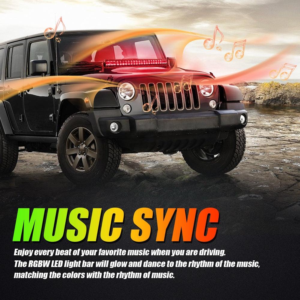 New 22 Inch V-PRO Series Straight RGBW Color Changing Off Road Led Light Bar