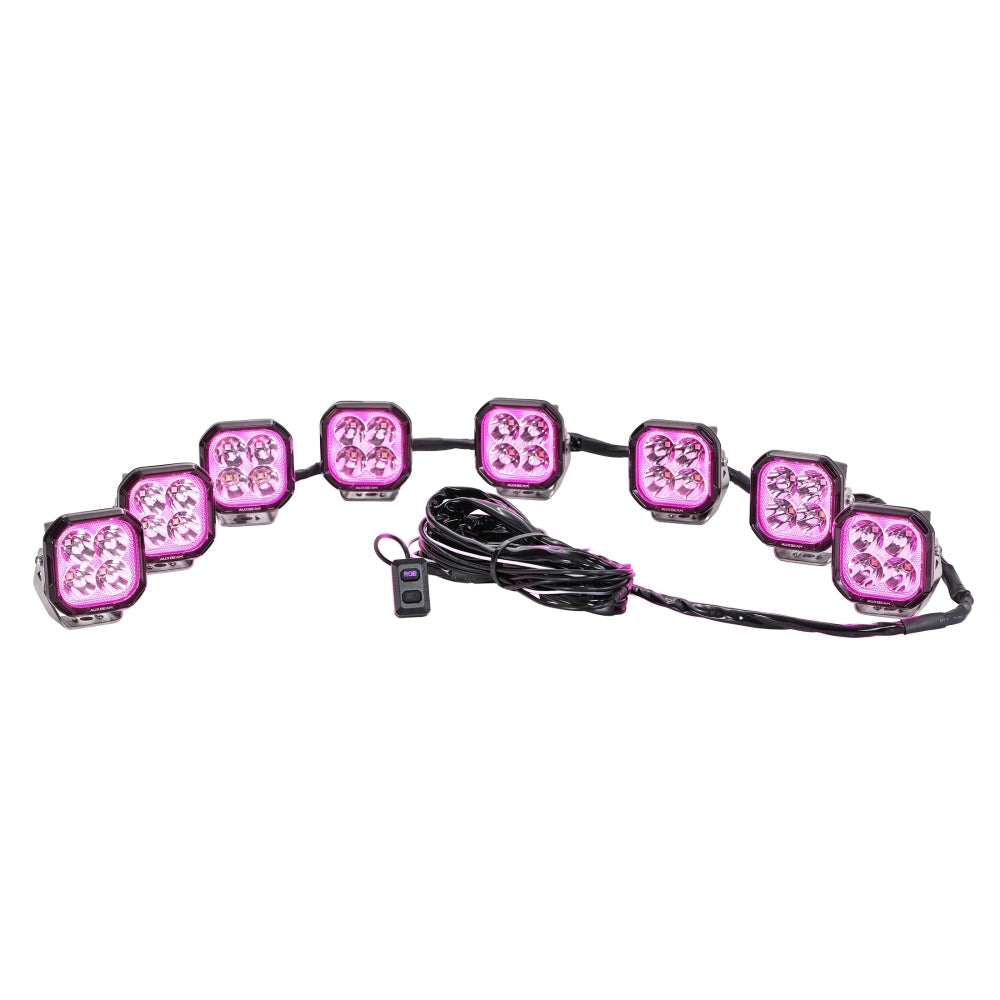 Color Play Series RGB Version 8-LED Pod Light Power Wiring Harness Kit with 3 PIN DT Plug