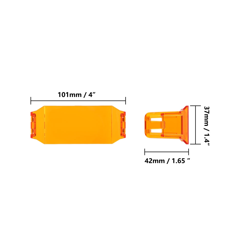 V-MAX Series 4/5/7 Inch LED Pod Lights Dark Amber Cover Light Shield Cover