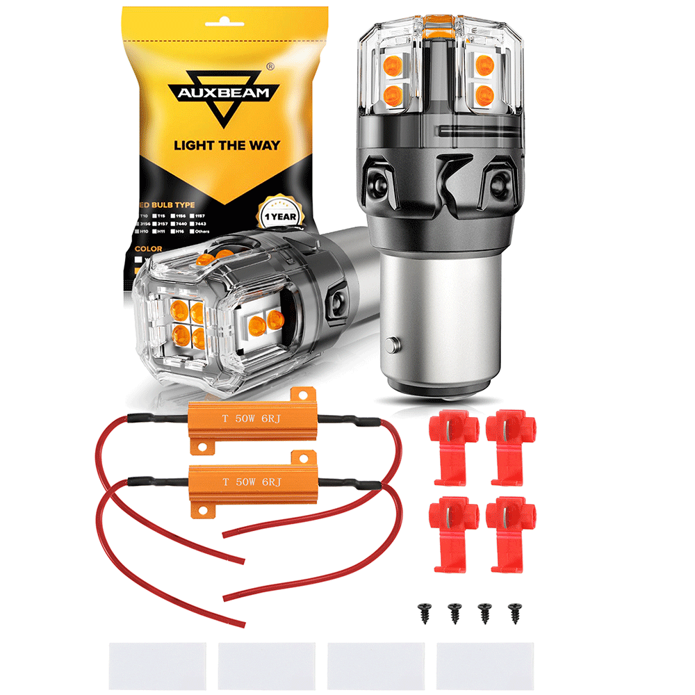 🆕1157 BAY15D LED Turn Signal Light Rear/Front, Side Marker Light Bulbs 13W 500% High Brightness CAN-Bus Error Free 3000K Amber B52 Series | 2 Bulbs