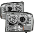 Spyder Chrome 1-PC. Projector Headlights W/ LED HALO - 6.0/7.3 Powerstroke (1999-2004)