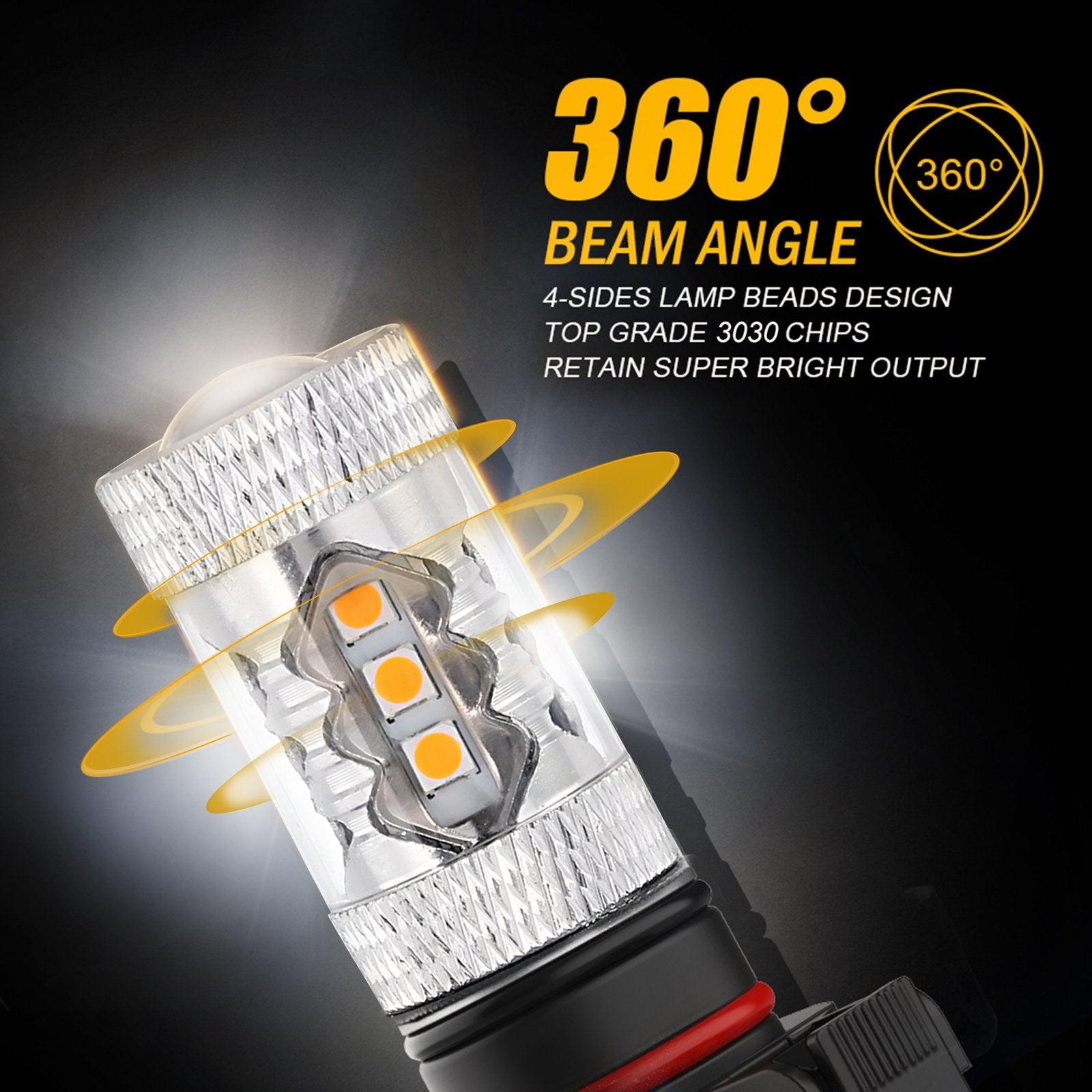 FOR 2007-2019 Chevrolet Silverado 1500 2500 3500 9005+H11+5202 High Low Beam Fog Light Combo F-16 Plus Series Automotive Grade 28000LM LED Light Bulbs