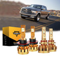 For 2010 Dodge Ram 1500(with 2 headlamps) F-16 Plus Series Built-in Canbus Automotive Grade 14000LM LED Light Bulbs High Low Beam Bundle