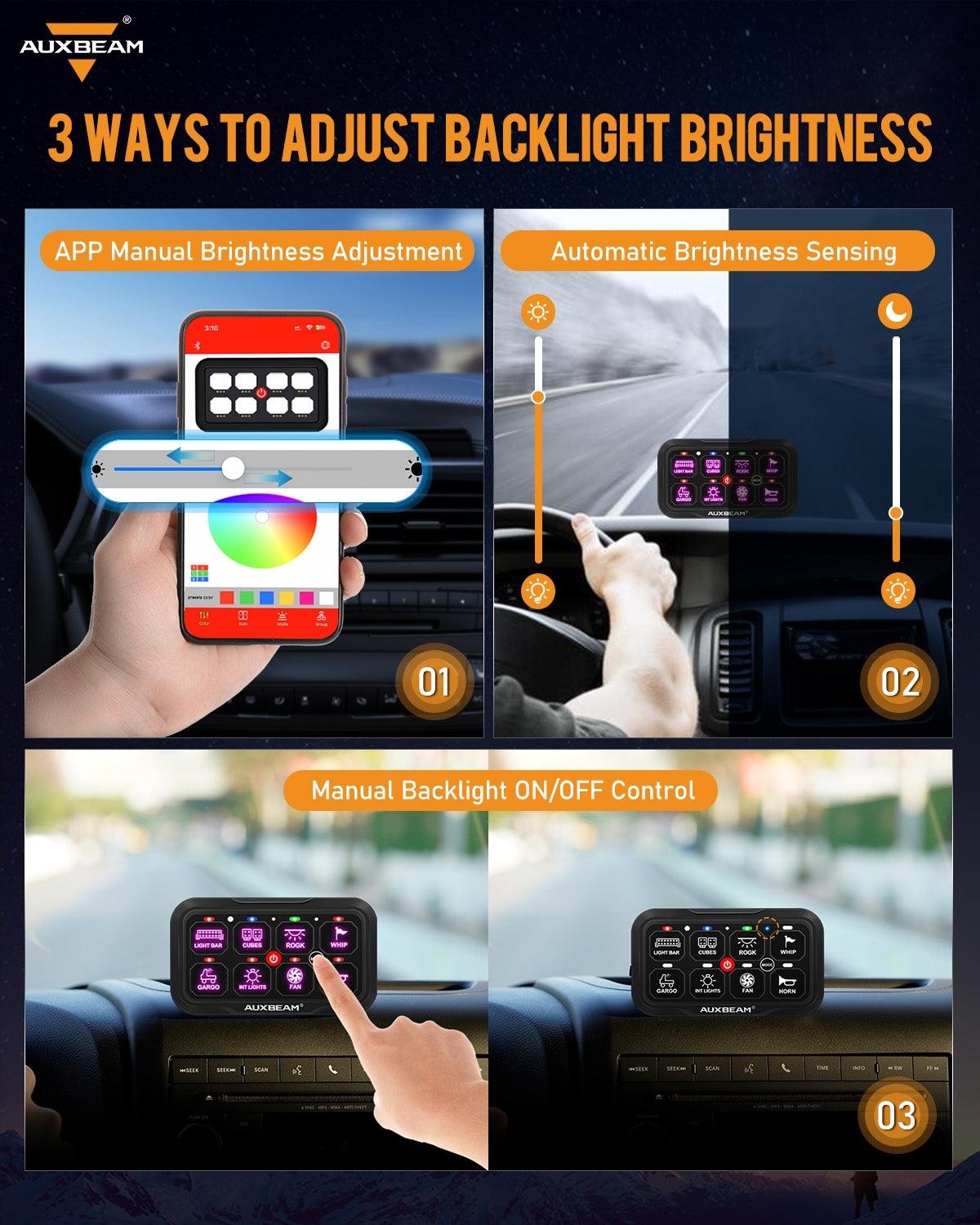 AC Series 8 Gang (AC-800) RGB Switch Panel with APP&Remote Control, Toggle/ Momentary/ Pulsed Mode Supported(One-Side Output)