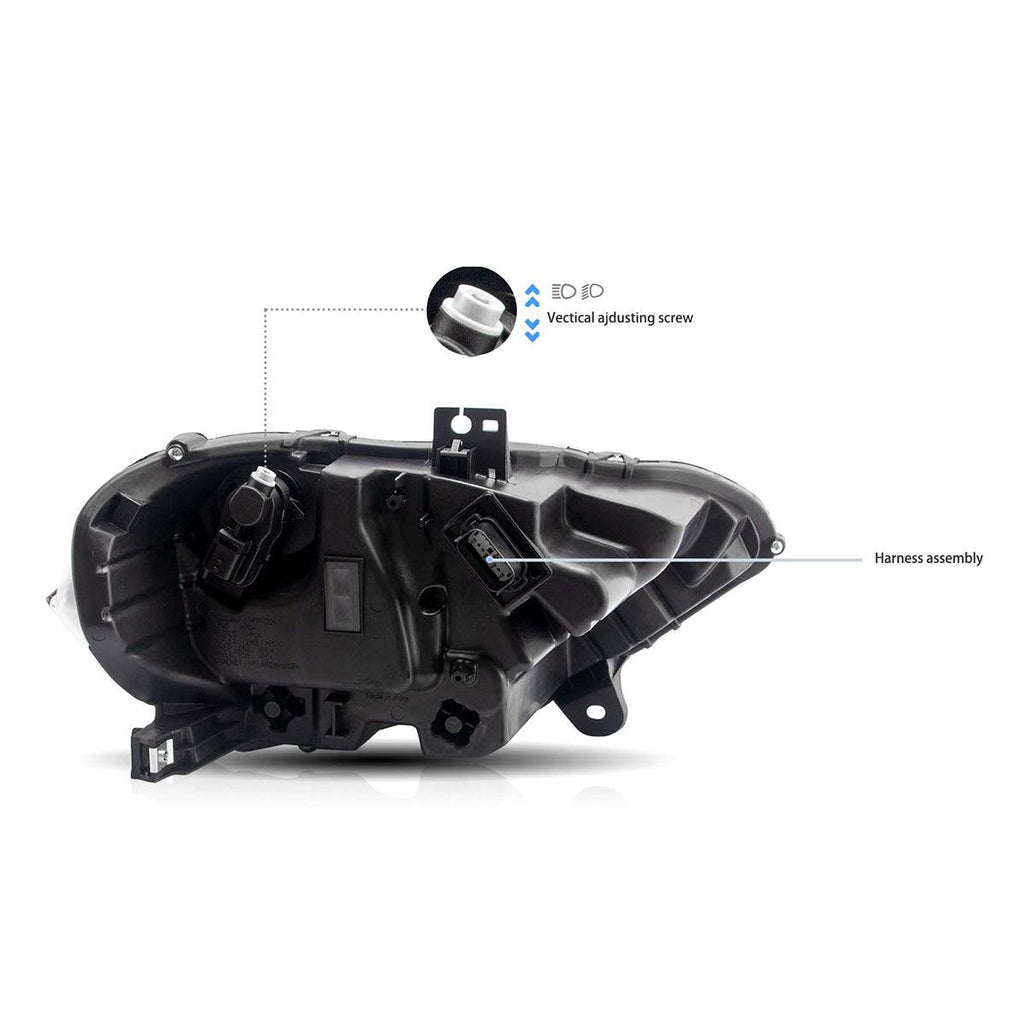 LED Headlight Assembly RGB Dual Beam Projector For 2018-up Ford Mustang 6th Gen Black