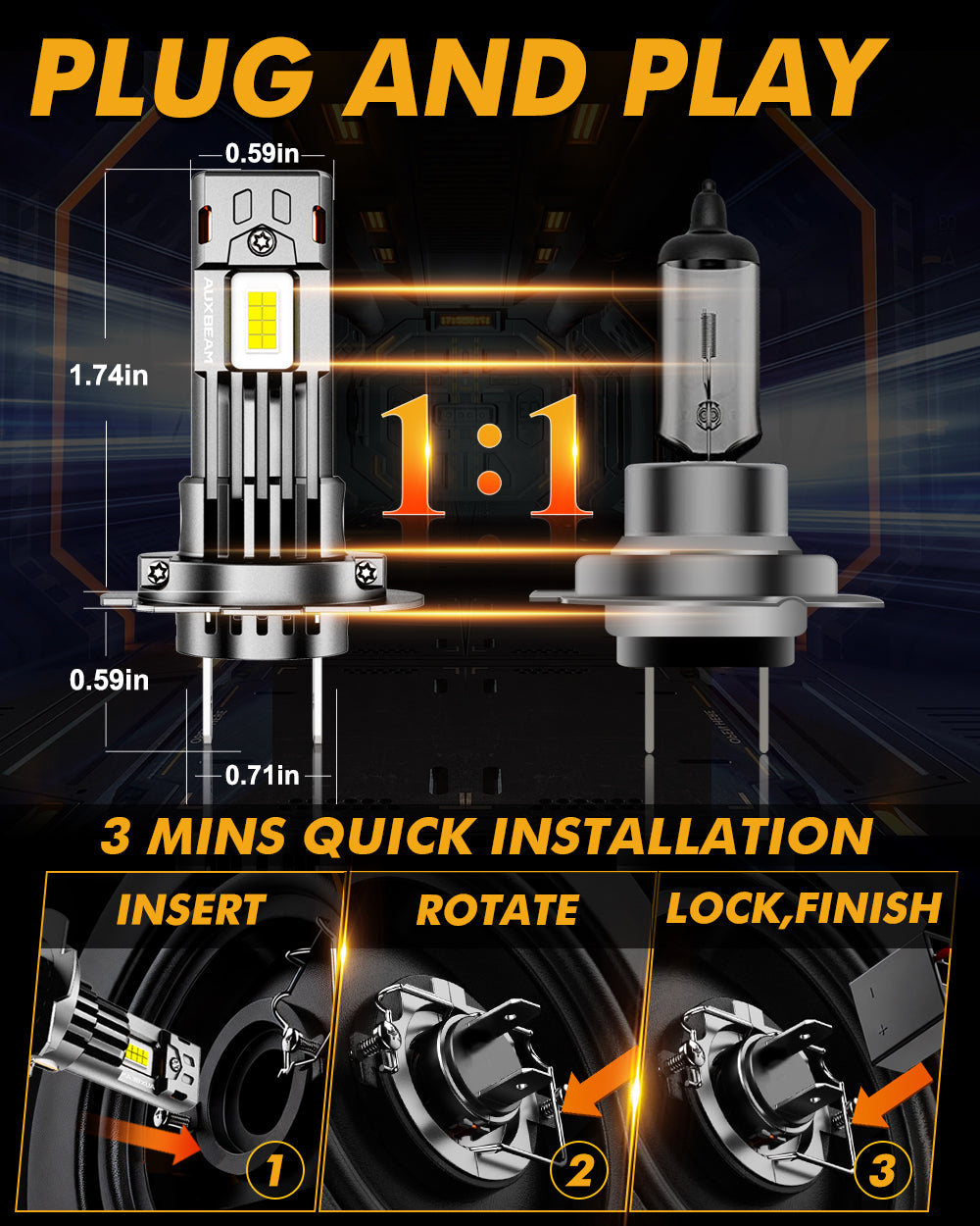 🆕H7 LED Headlight Bulbs Q50 Series 100W 24000LM 6500K Cool White| 2 Bulbs