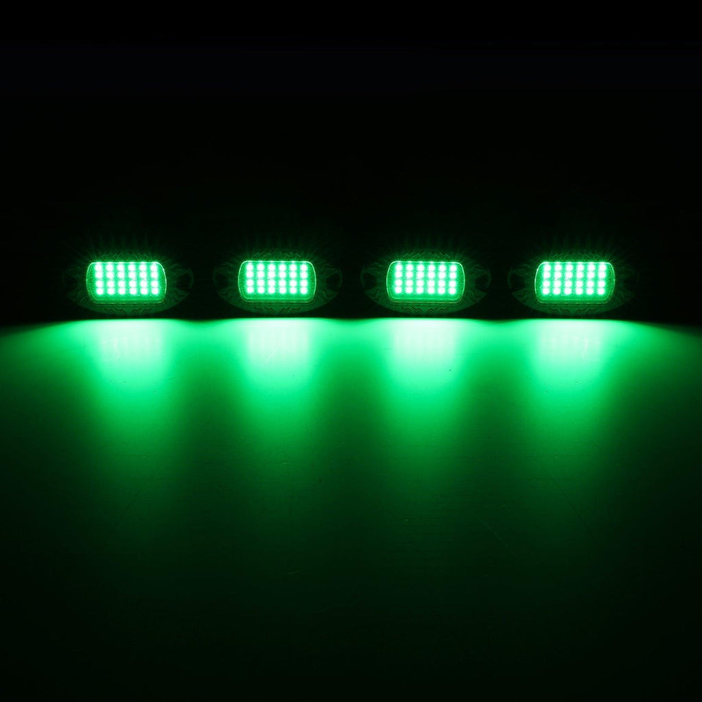 RGBW LED Rock Lights Kit with Bluetooth APP & Wireless Remote Control, Multicolor Neon Underglow Lights with Brake Light function for ATV UTV