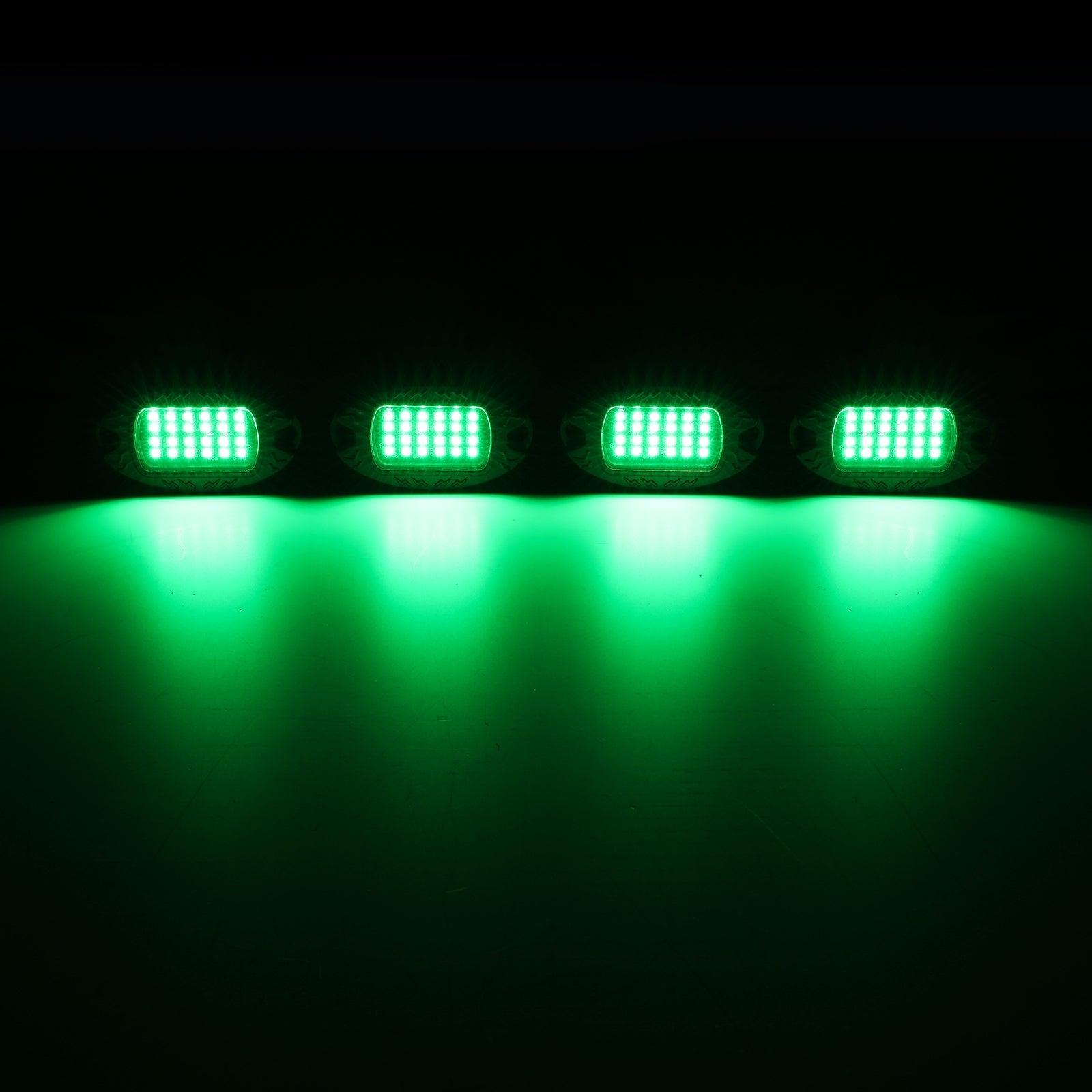 RGBW LED Rock Lights Kit with Bluetooth APP & Wireless Remote Control, Multicolor Neon Underglow Lights with Brake Light function for ATV UTV